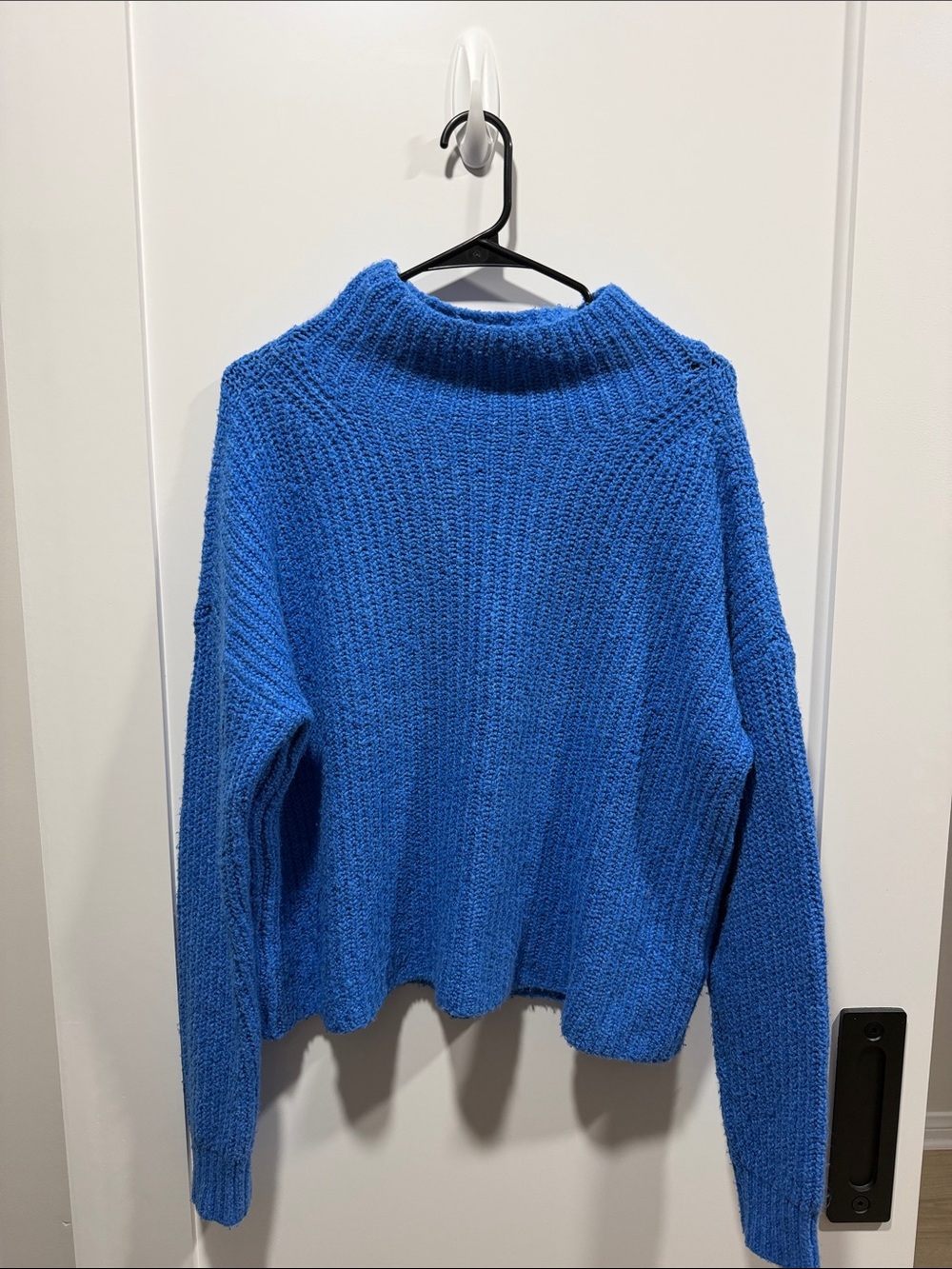 Anthropologie Electric Blue Chunky Turtleneck Sweater